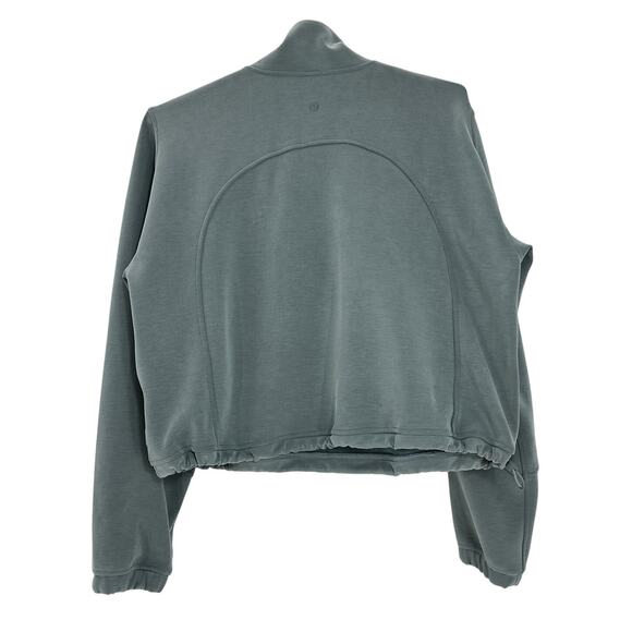 Lululemon Brushed Teal Softstreme Half Zip Pullover Size 8 - Picture 3 of 4
